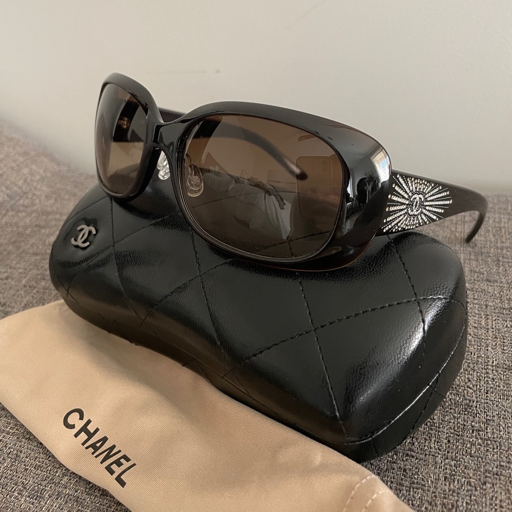 Chanel Sunglasses with Rhinestone CC Pattern